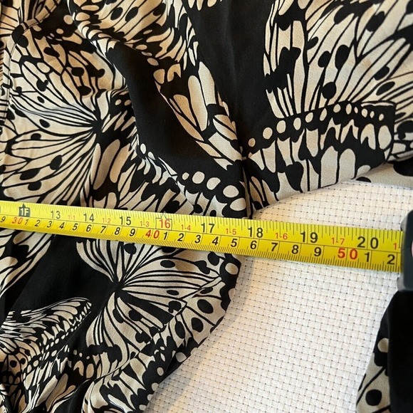 Presley Skye Black Butterfly Print Long Sleeve Maxi Dress 100% silk Size Small - Picture 6 of 10